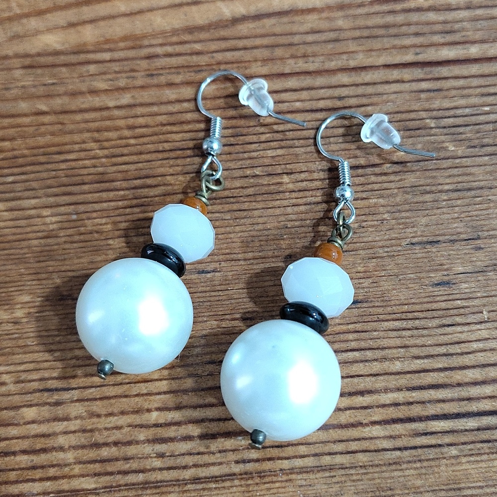 *5 For $20***Ladies Pearl Beaded Dangle Earrings, Handmade Ladies Earrings